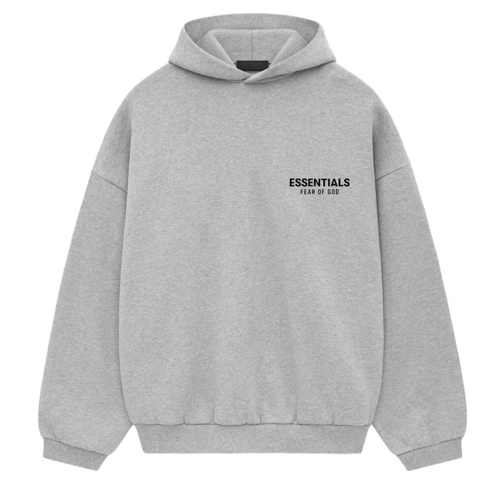 FEAR OF GOD x REVOLVE | Essentials Pullover Hoodie Heather Gray Logo | Size XL